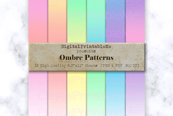 Download Ombre Digital Paper Pack, Gradient Faded - Premium Resources
